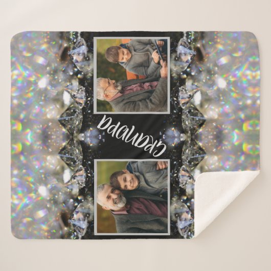 Couverture Sherpa Grand-père élégant et moderne Créez vos propres ph (Devant (Horizontal))