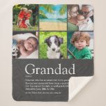 Couverture Sherpa Grand-père Papa Papa Définition 6 Photo Grey<br><div class="desc">Personnalisez le texte et 6 photos pour créer un souvenir unique pour votre grand-père,  grand-père,  papa ou pops spéciaux pour créer un cadeau unique. Une façon parfaite de lui montrer à quel point il est extraordinaire chaque jour. Conçu par Thisnotme©</div>
