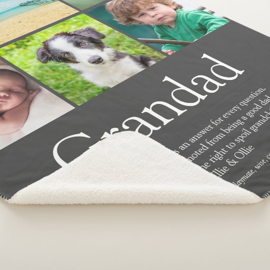 Couverture Sherpa Grand-père Papa Papa Définition 6 Photo Grey (3/4)