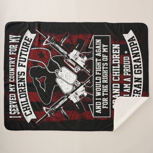 Couverture Sherpa Grand-père vétéran (Devant (Horizontal))