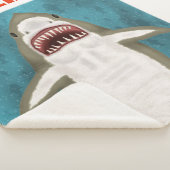Couverture Sherpa Grande Attaque de requin blanc Personnalisé Océan  (3/4)