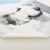 Couverture Sherpa Grande peinture pyrénéenne - Art original du chien (3/4)