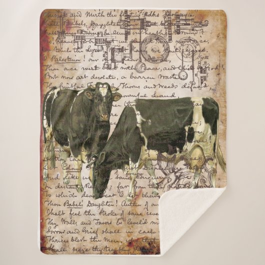 Couverture Sherpa Grande vache Vintage (Devant)