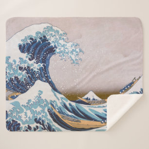 Couverture Sherpa Grande vague du tsunami Kanagawa Japon par Hokusai
