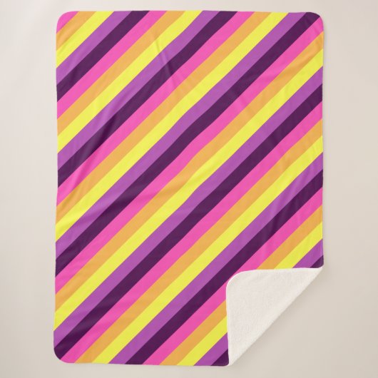 Couverture Sherpa Grandes Tailles Rétro Rose Violet Grande Blanche S (Devant)