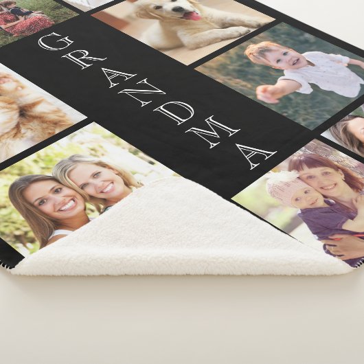 Couverture Sherpa Grandma 10 Photo Collage noir (3/4)