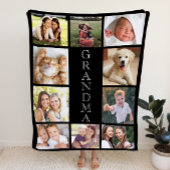 Couverture Sherpa Grandma 10 Photo Collage noir