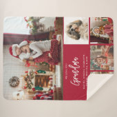 Couverture Sherpa Grandma 5 Photos avec animal de compagnie Vacances (Devant (Horizontal))