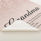 Couverture Sherpa Grandma Définition Script Rose Parties scintillant (3/4)