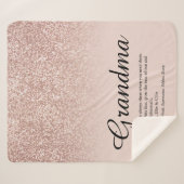 Couverture Sherpa Grandma Définition Script Rose Parties scintillant (Devant (Horizontal))