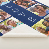 Couverture Sherpa Grandma Love 10 Photo Collage Bleu (3/4)