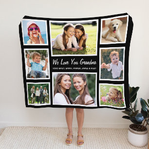 Couverture Sherpa Grandma Love You 8 Photo Collage