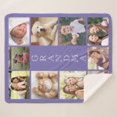 Couverture Sherpa Grandma Photo Collage Purple (Devant (Horizontal))