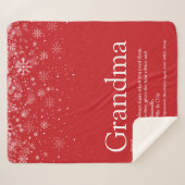 Couverture Sherpa Grandma Winter Snowflics Définition de vacances (Devant (Horizontal))