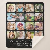 Couverture Sherpa Grandpa 16 Black Photo Collage (Devant)