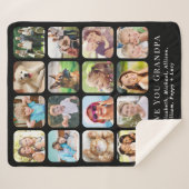 Couverture Sherpa Grandpa 16 Black Photo Collage (Devant (Horizontal))