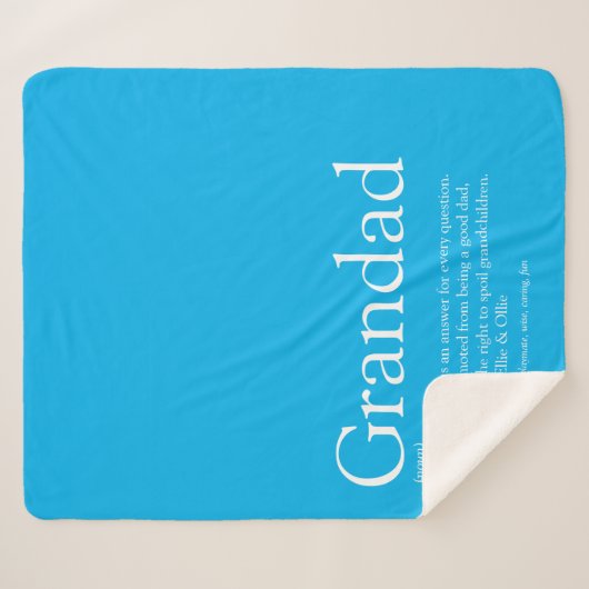 Couverture Sherpa Grandpa Grand Papa Définition Amusement Ciel Bleu (Devant (Horizontal))