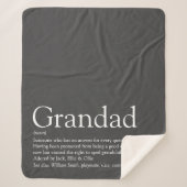 Couverture Sherpa Grandpa Grandad Papa Définition Moderne Fun Grey (Devant)