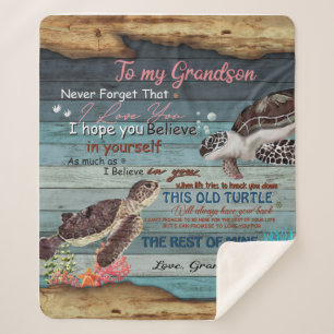 Couverture Sherpa Grandson Gift Lettre à mon petit-fils de grand-p