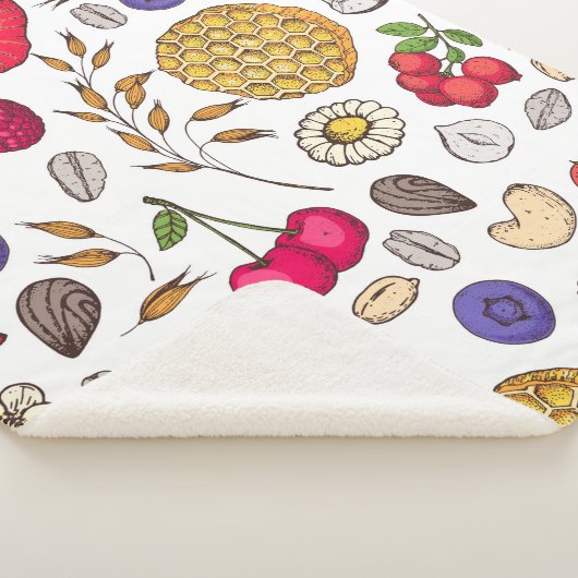 Couverture Sherpa Granola,  muesli seamless pattern. Oat flakes hand (3/4)