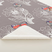 Couverture Sherpa Graphique à fleurs et papillon, aquarelle, motif (3/4)