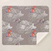 Couverture Sherpa Graphique à fleurs et papillon, aquarelle, motif (Devant (Horizontal))