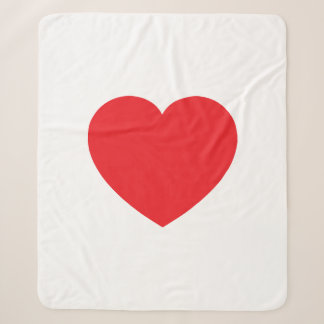Couverture Sherpa Graphique de cœur d'amour rouge blanc moderne simp
