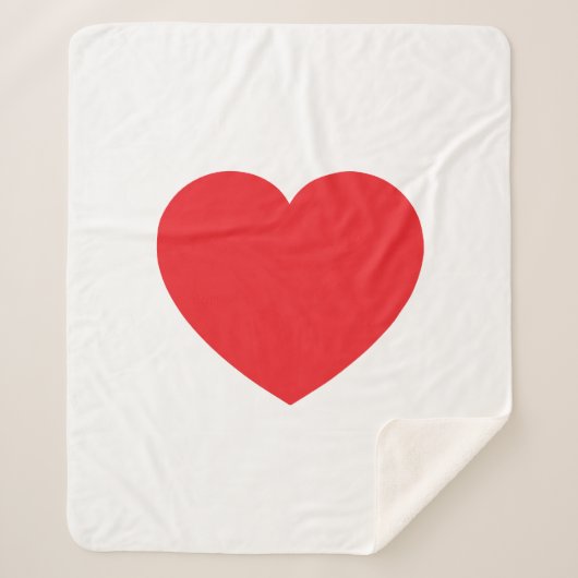 Couverture Sherpa Graphique de cœur d'amour rouge blanc moderne simp (Devant)