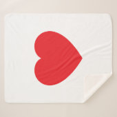 Couverture Sherpa Graphique de cœur d'amour rouge blanc moderne simp (Devant (Horizontal))