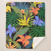 Couverture Sherpa Graphique de fleur d'Aloha de Hawaii tropical (Devant)