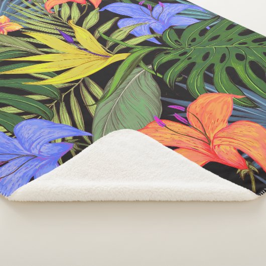 Couverture Sherpa Graphique de fleur d'Aloha de Hawaii tropical (3/4)