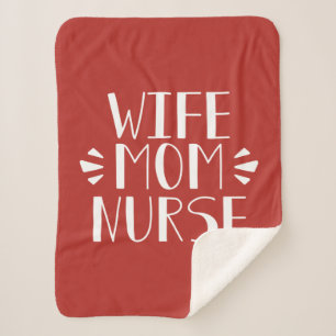 Couverture Sherpa Graphique d'infirmière de maman d'épouse