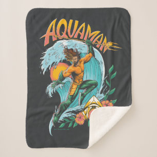 Couverture Sherpa Graphique du Surf de levage Aquaman et Trident