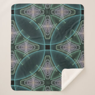 Couverture Sherpa Graphique géométrique Turquoise moderne
