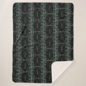 Couverture Sherpa Graphique Lignes Feuilles Primitives Carrelage Ver (Devant)