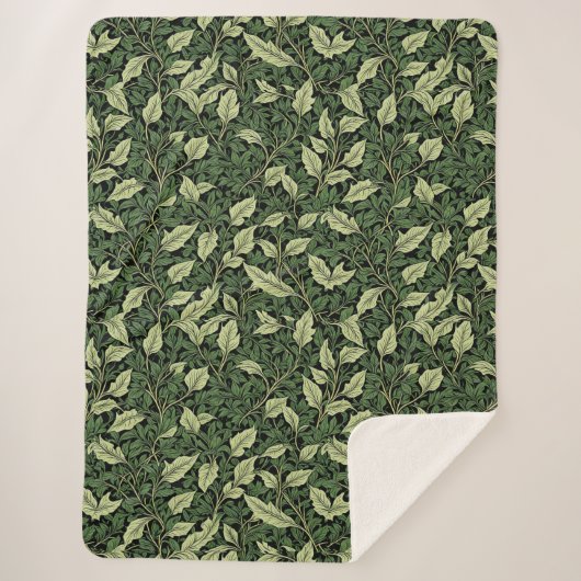 Couverture Sherpa Grappe de vignes dans les nuances de vert (Devant)