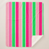 Couverture Sherpa Gras roses et vertes (Devant)