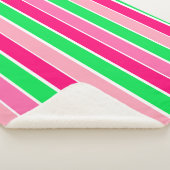 Couverture Sherpa Gras roses et vertes (3/4)