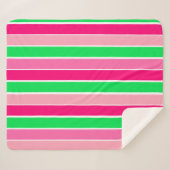 Couverture Sherpa Gras roses et vertes (Devant (Horizontal))