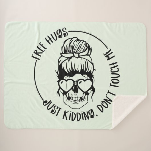 Couverture Sherpa Gratuit Conception Des Hugs, Mais Gardez Votre Dis (Devant (Horizontal))