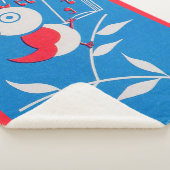 Couverture Sherpa gravure oiseau chanteur (3/4)