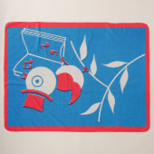 Couverture Sherpa gravure oiseau chanteur (Devant (Horizontal))