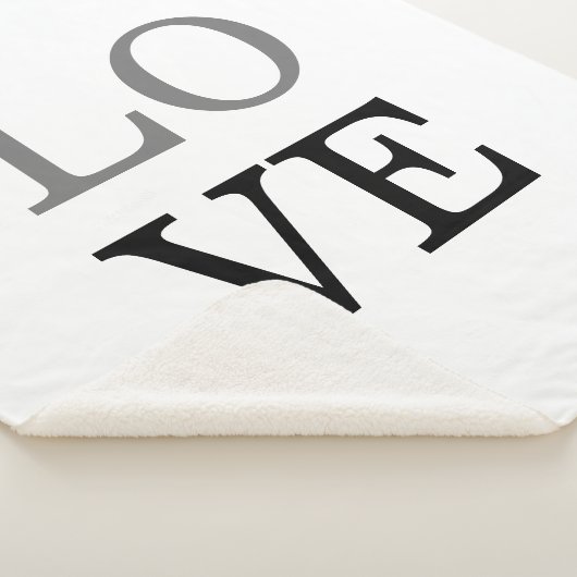 Couverture Sherpa Gray Black Script Love Wedding  (3/4)
