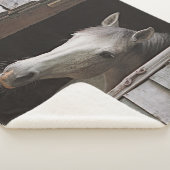 Couverture Sherpa Gray Mare Horse Animaux Sherpa Fleece Blanket (3/4)