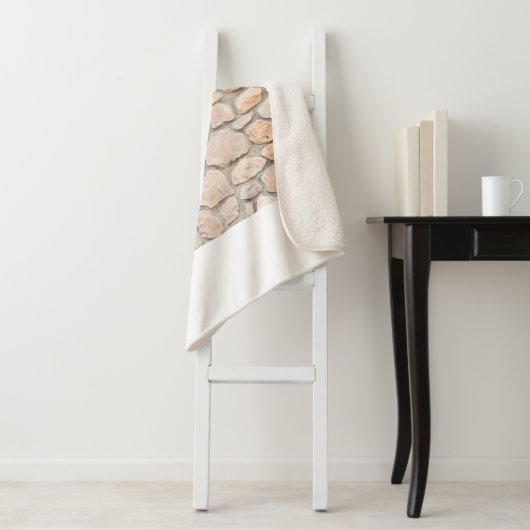 Couverture Sherpa Gray stone wall background. stone, texture, wall  (En situation)