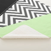 Couverture Sherpa Gray Zigzag, Gray Chevron, Zigzag Pattern, Mint (3/4)