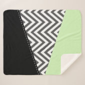 Couverture Sherpa Gray Zigzag, Gray Chevron, Zigzag Pattern, Mint (Devant (Horizontal))
