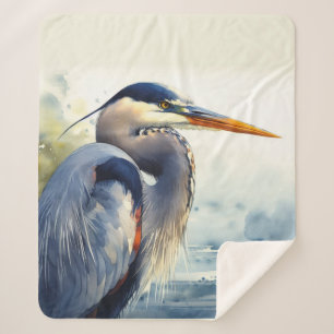 Couverture Sherpa Great Blue Heron Faune Mer Terres Humides Oiseaux