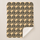 Couverture Sherpa Grec Meander Key Waves Motif Brown (Devant)