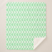 Couverture Sherpa Green and white diamond pattern (Devant)